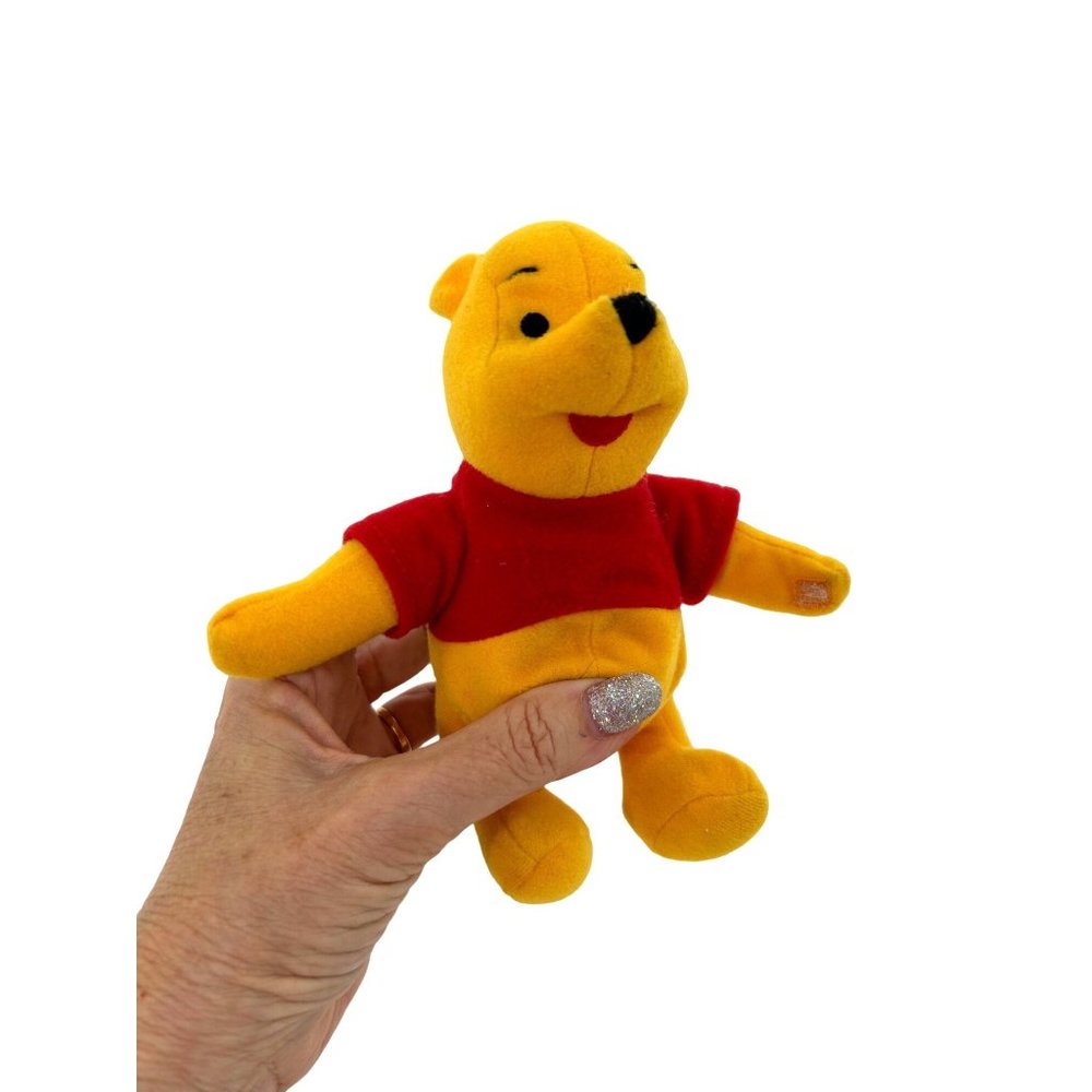 Winnie the Pooh 1997 Mattel Disney Beanbag Plush Holding Hands Plushie 7”